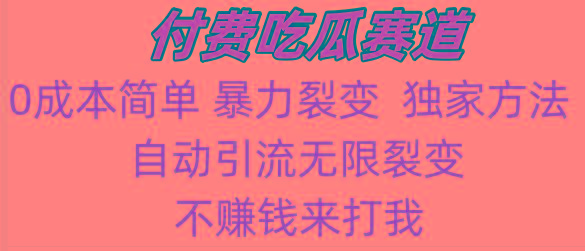 吃瓜付费赛道，暴力无限裂变，0成本，实测日入700+！！！-E网资源