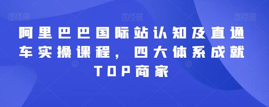 阿里巴巴国际站认知及直通车实操课程，四大体系成就TOP商家-E网资源