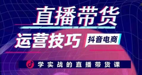 直播带货运营技巧，学实战的直播带货课-E网资源