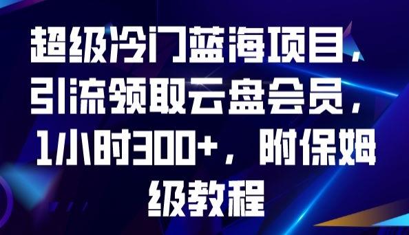 超级冷门蓝海项目，引流领取云盘会员，1小时300+，附保姆级教程-E网资源
