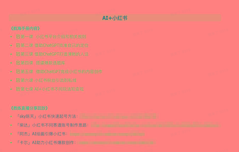 图片[2]-(9351期)AI破局手册+教练分享合集：AI提示词/AI+小红书 /AI+公众号/AI+绘画/AI编程-E网资源