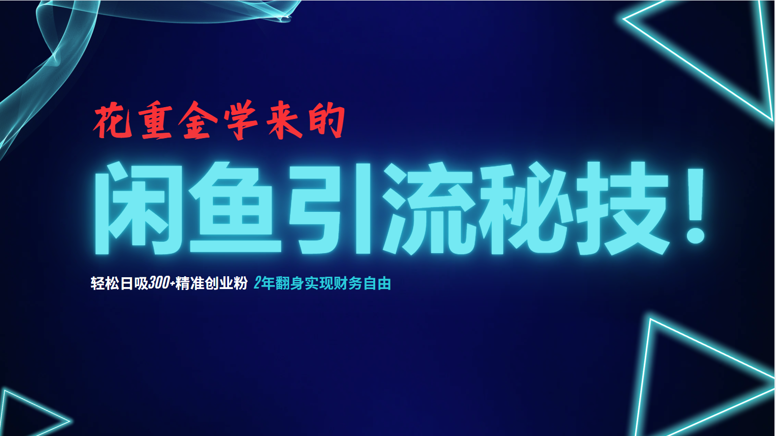 花重金学来的闲鱼引流秘技！轻松日吸300+精准创业粉，每天躺赚5000+，2...-E网资源