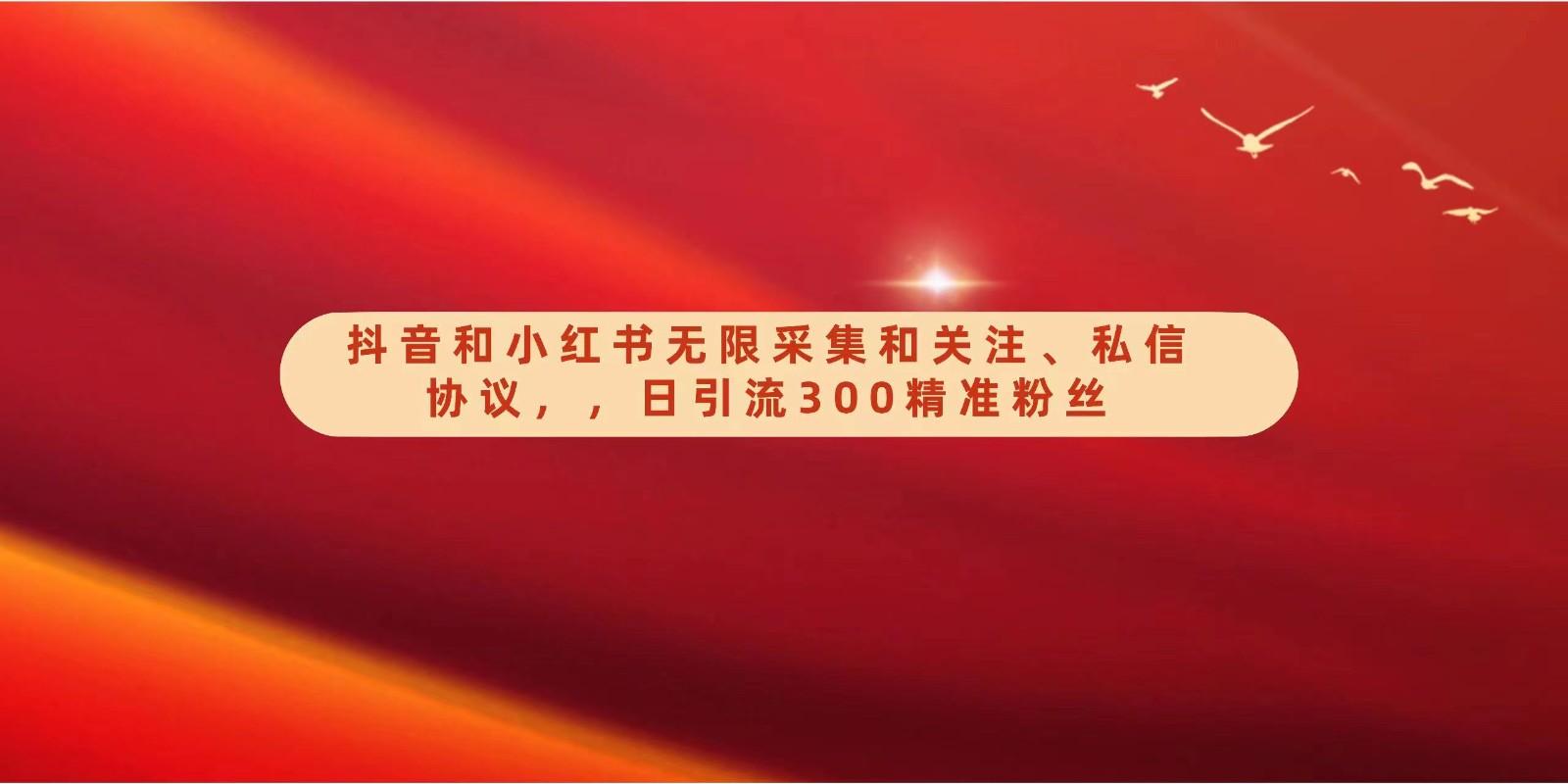 抖音和小红书无限采集和关注、私信协议，日引流300精准粉-E网资源
