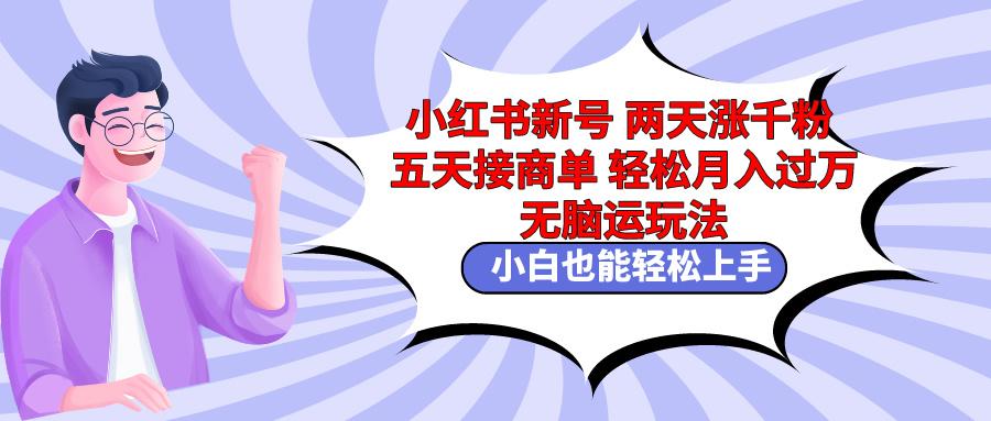 小红书新号两天涨千粉五天接商单轻松月入过万 无脑搬运玩法 小白也能轻…-E网资源