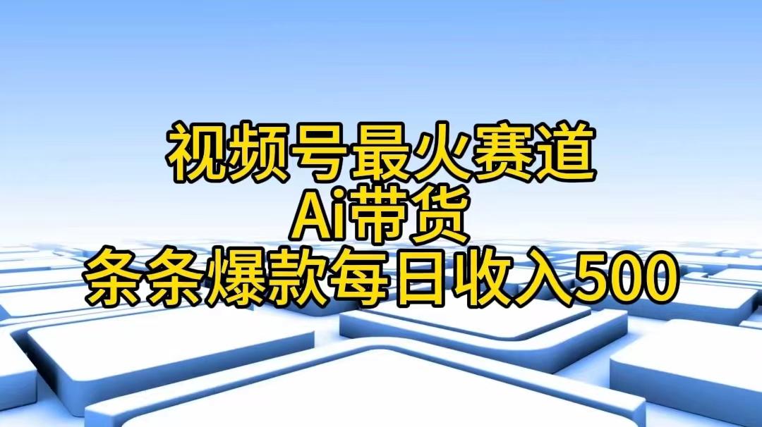 视频号最火赛道——Ai带货条条爆款每日收入500-E网资源