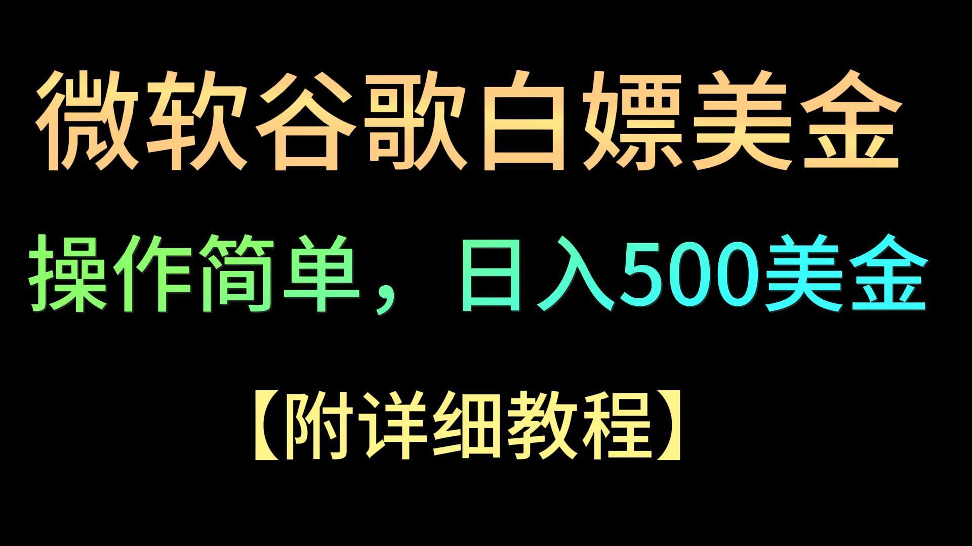 微软谷歌项目3.0，轻松日赚500+美金，操作简单，小白也可轻松入手！-E网资源