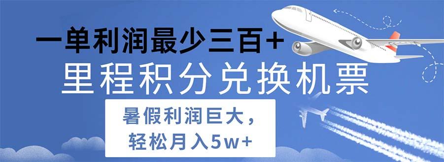 2024暑假利润空间巨大的里程积分兑换机票项目，每一单利润最少500-E网资源