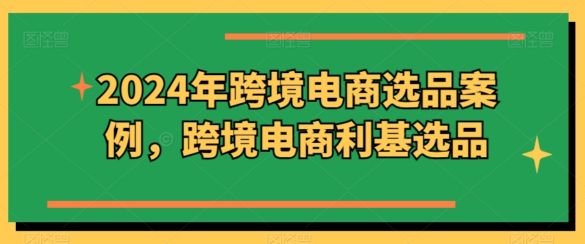 2024年跨境电商选品案例，跨境电商利基选品(更新)-E网资源