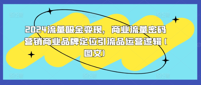 2024流量吸金变现，商业流量密码营销商业品牌定位引流品运营逻辑(图文)-E网资源