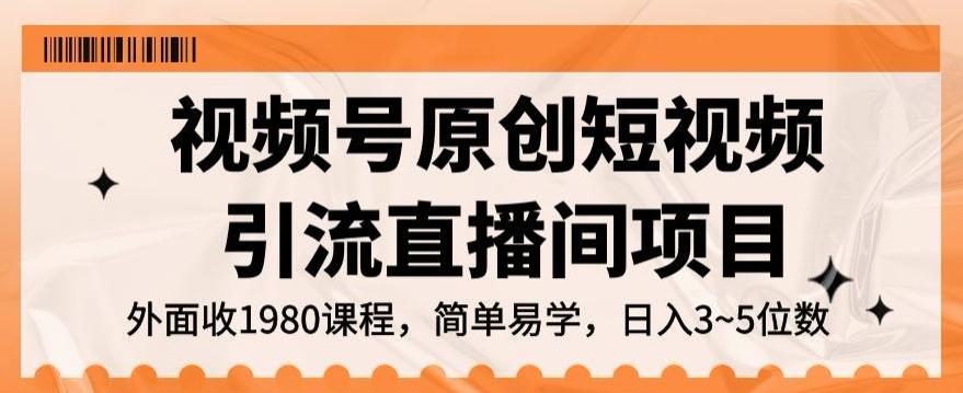 视频号原创短视频引流直播间项目，日入3~5五位数【揭秘】-E网资源