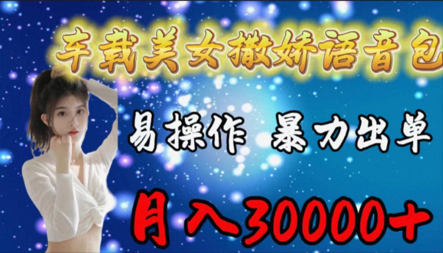 (9710期)车载女生撒娇语音包，易操作，暴力出单，月入30000+-E网资源