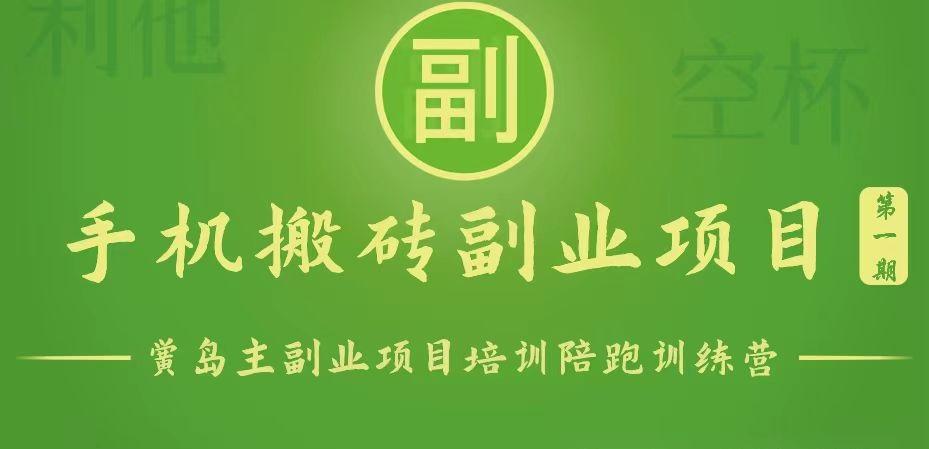 手机搬砖小副业项目训练营1.0，能用手机做的简单小副业-E网资源