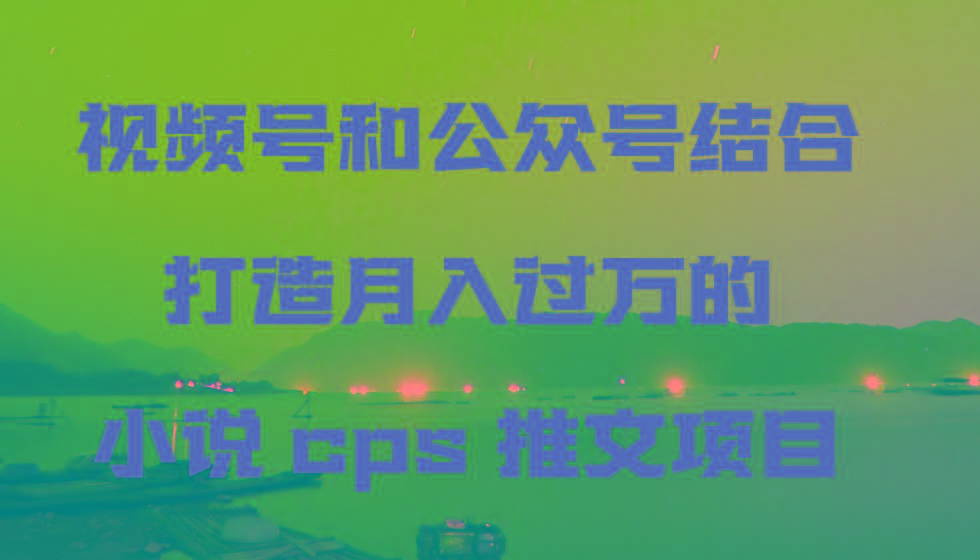 视频号和公众号结合打造月入过万的小说cps推文项目，包括市面上面的各种思路详解-E网资源