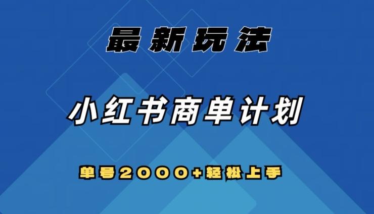全网首发，小红书商单计划最新玩法，单号2000+可扩大可复制【揭秘】-E网资源