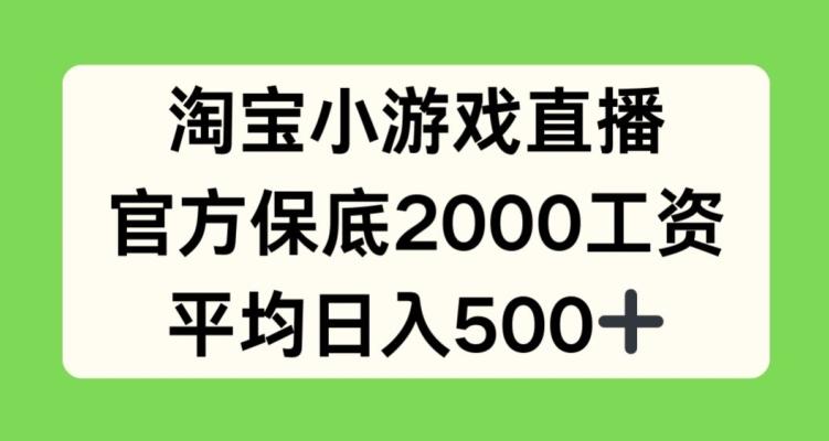 淘宝小游戏直播，官方保底2000工资，平均日入500+【揭秘】-E网资源