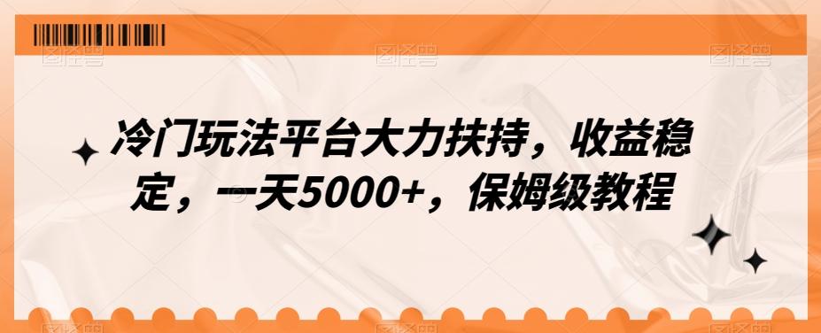 冷门玩法平台大力扶持，收益稳定，一天5000+，保姆级教程（附抖音7天起号法）-E网资源
