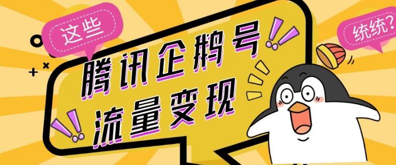 腾讯企鹅号流量变现，有播放就有收益，操作简单小白可做-E网资源