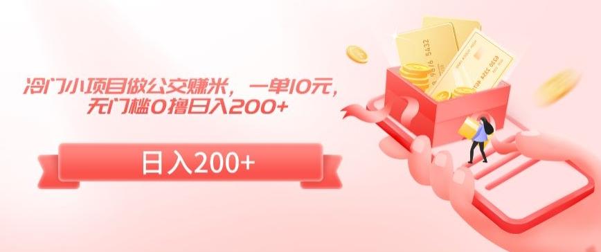 冷门小项目做公交赚米，一单10元，无门槛0撸日入200+【揭秘】-E网资源