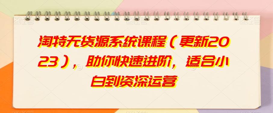 淘特无货源系统课程（更新2023），助你快速进阶，适合小白到资深运营-E网资源