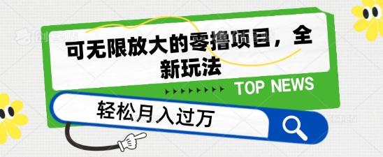 可无限放大的零撸项目，全新玩法，一天单机撸个50+没问题【揭秘】-E网资源