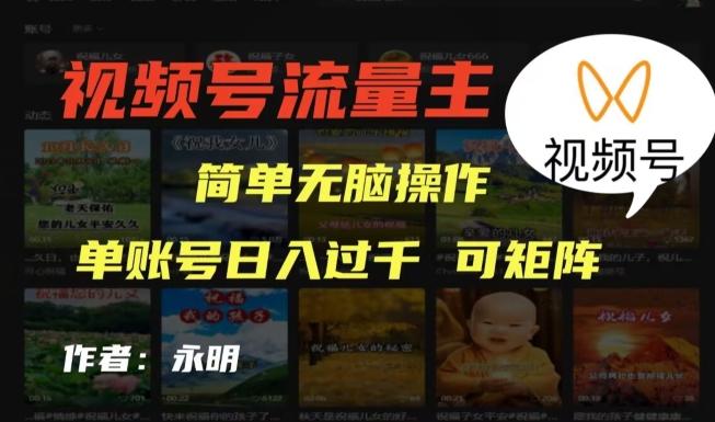 视频号流量主项目，外面收费2980，简单无脑制作作品，单账号日入过干-E网资源