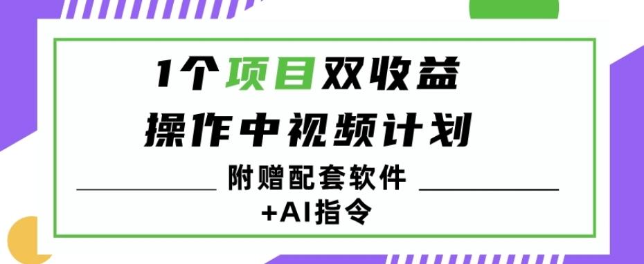 1个项目双收益？操作中视频计划1天最高3100+收益？（附赠配套软件+AI指令）-E网资源