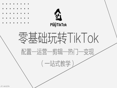 零基础玩转TikTok，配置一运营一剪辑一热门一变现，一站式教学-E网资源