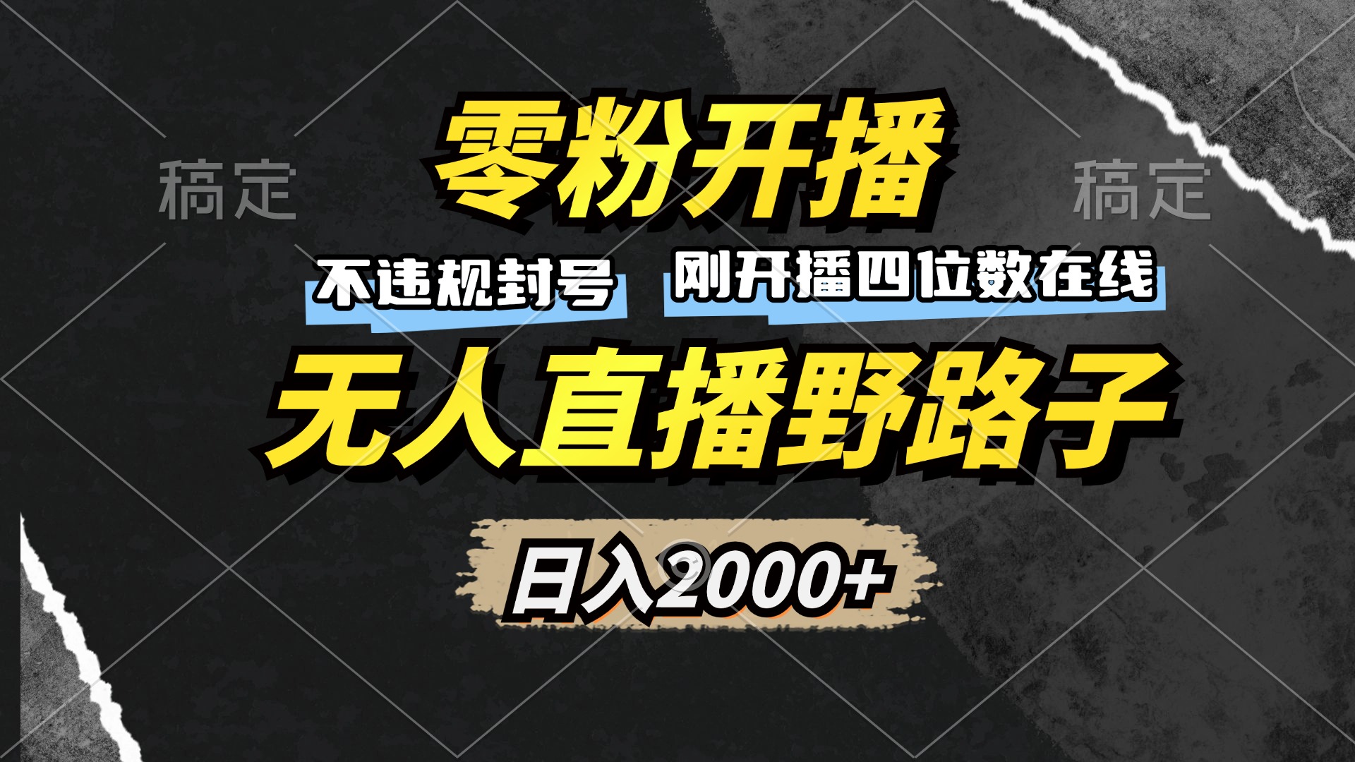 零粉开播，无人直播野路子，日入2000+，不违规封号，躺赚收益！-E网资源