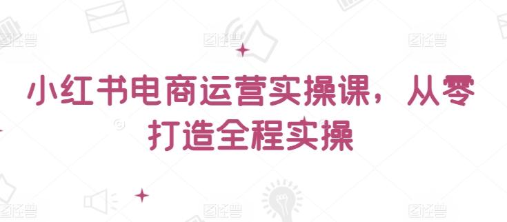 小红书电商运营实操课，​从零打造全程实操-E网资源