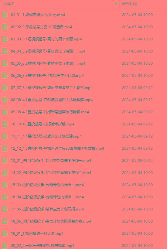 图片[1]-2024单品正价起号，直播素材投流选品：选品课+投流课+素材课+卡首屏/100节-E网资源