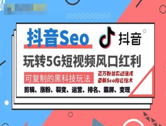 抖音SEO引流培训课程-抓住抖音风口，实现搜索排名，获取精准流量，快速成交变现-E网资源