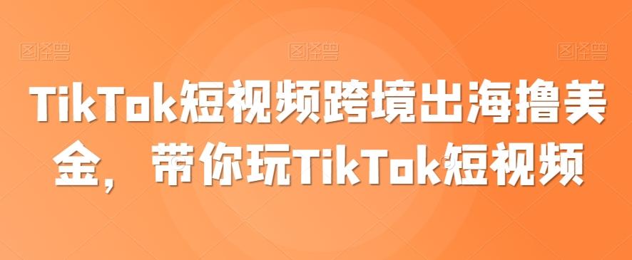 TikTok短视频跨境出海撸美金，带你玩TikTok短视频-E网资源
