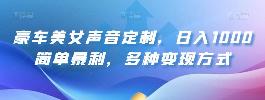 豪车美女声音定制，日入1000简单暴利，多种变现方式-E网资源