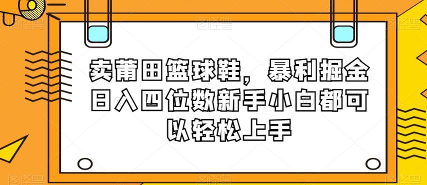 卖莆田篮球鞋，暴利掘金日入四位数新手小白都可以轻松上手【揭秘】-E网资源
