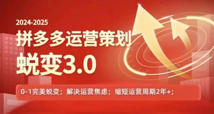 2024-2025拼多多运营策略蜕变3.0，0~1完美蜕变，解决信息焦虑-E网资源