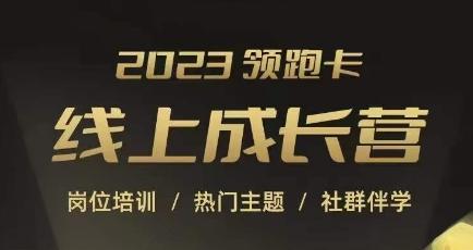 2023领跑卡线上成长营，淘宝运营各岗位培训，直通车、万相台、引力魔方、引流等，帮助突破成长瓶颈-E网资源