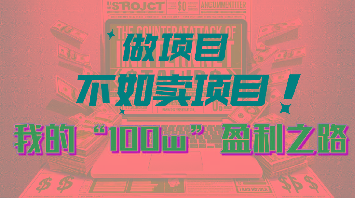 为什么做项目不如卖项目？我的100W+盈利之路-E网资源