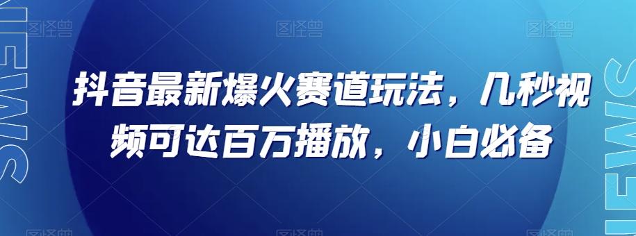 抖音最新爆火赛道玩法，几秒视频可达百万播放，小白必备（附素材）【揭秘】-E网资源