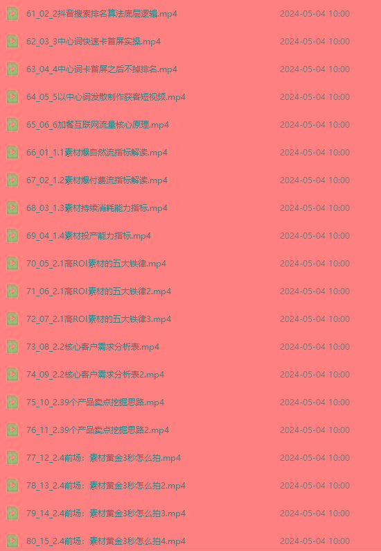 图片[4]-2024单品正价起号，直播素材投流选品：选品课+投流课+素材课+卡首屏/100节-E网资源