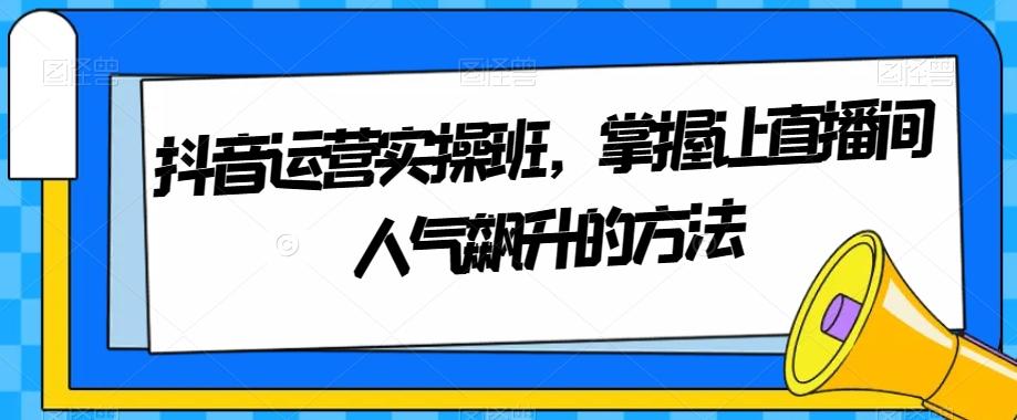 抖音运营实操班，掌握让直播间人气飙升的方法-E网资源