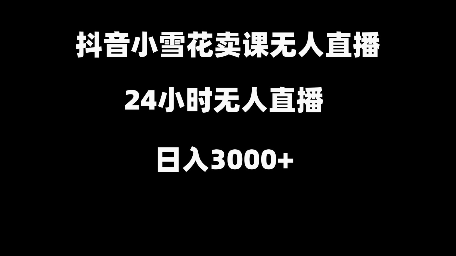 抖音小雪花卖缝补收纳教学视频课程，无人直播日入3000+-E网资源