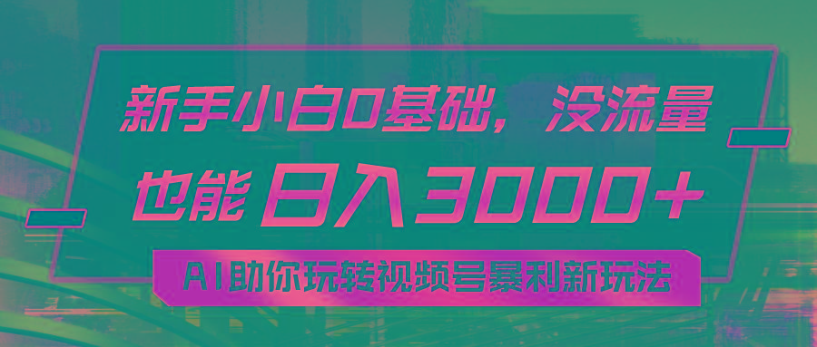 小白0基础，没流量也能日入3000+：AI助你玩转视频号暴利新玩法-E网资源