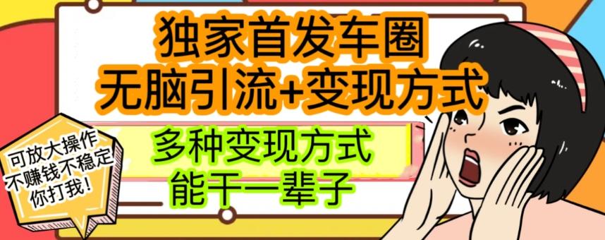 最新独家日入过千车圈暴力引流变现详解【揭秘】-E网资源