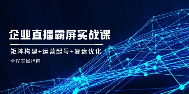 企业直播霸屏实战课：矩阵构建+运营起号+复盘优化，全程实操指南-E网资源