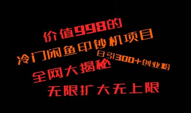 闲鱼流量印钞机项目大揭秘，日引300+创业粉，保姆级实操教程-E网资源