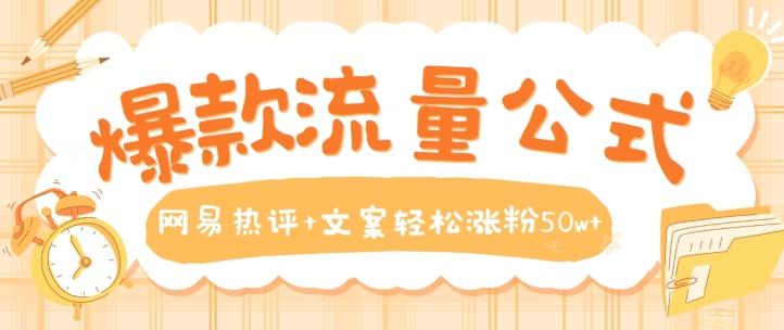 爆款流量公式，网易热评+文案轻松涨粉50w+【揭秘】-E网资源