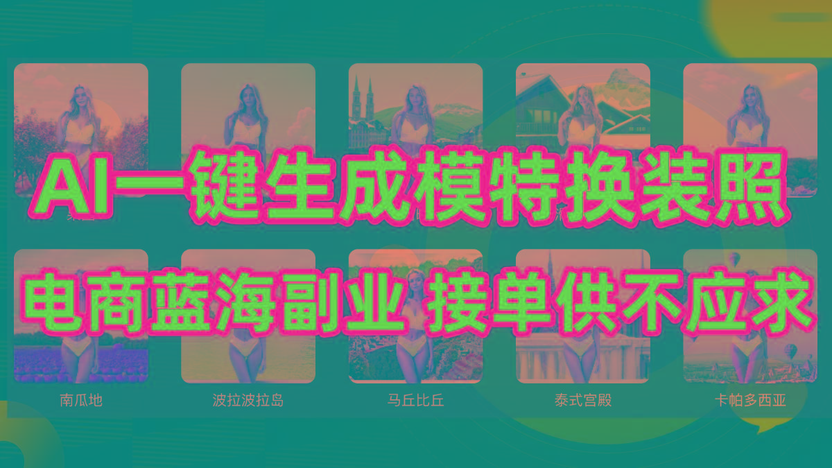 (9616期)AI制作一键生成模特换装照，电商蓝海副业供不应求-E网资源