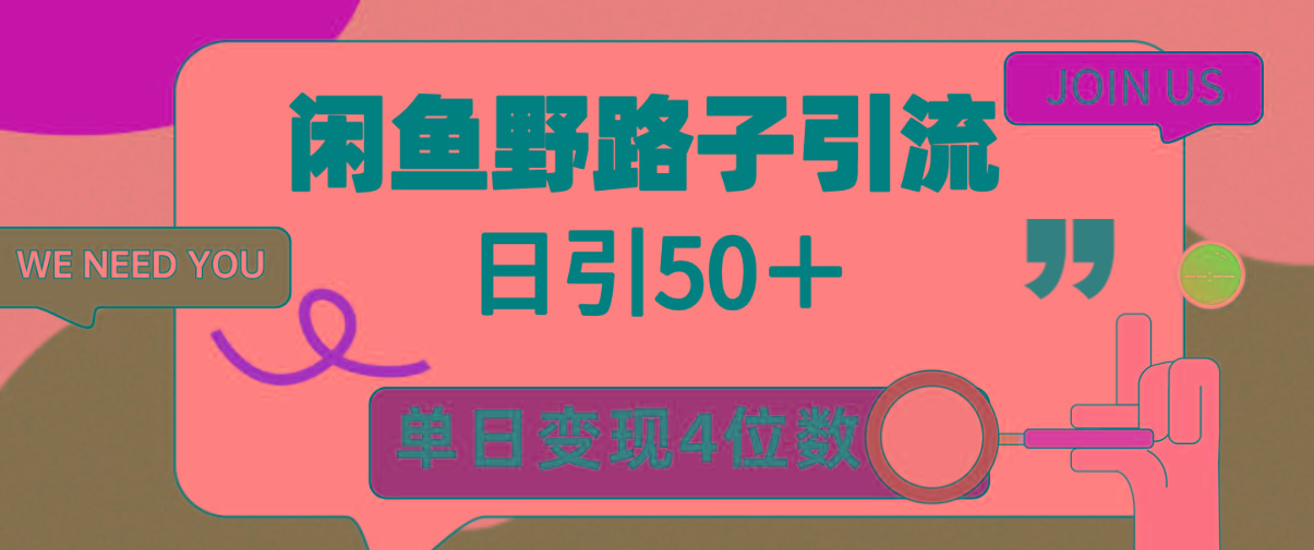 (9658期)闲鱼野路子引流创业粉，日引50＋，单日变现四位数-E网资源