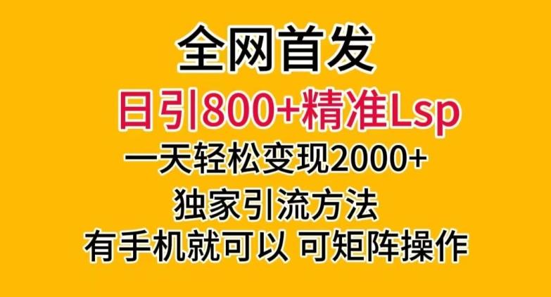 全网首发！日引800+精准老色批，一天变现2000+，独家引流方法，可矩阵操作【揭秘】-E网资源