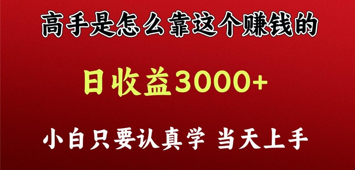 看高手是怎么赚钱的，一天收益至少3000+以上，小白当天上手-E网资源